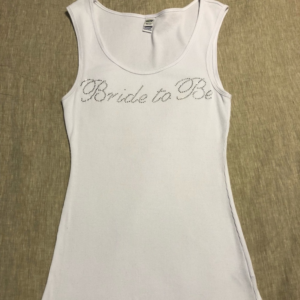 EUC long white ‘Bride to Be’ tank, 🌟 Size M ❤️